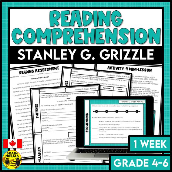 Stanley Grizzle Reading Comprehension Activities | Paper and Digital