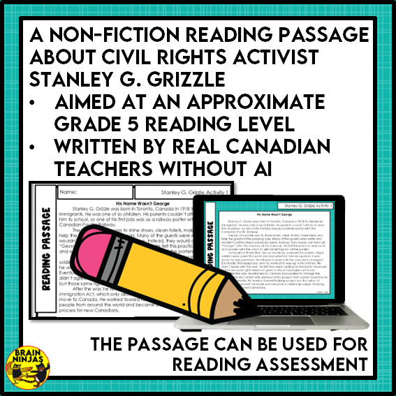 Stanley Grizzle Reading Comprehension Activities | Paper and Digital