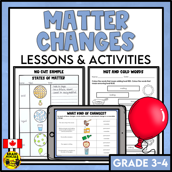 Changes to Matter Lessons and Activities Permanent and Reversible | Paper and Digital