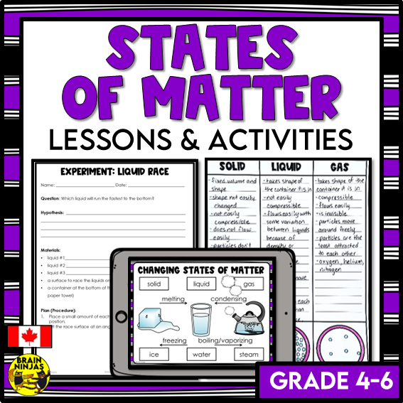 States of Matter Chemistry Lessons and Experiments | Paper and Digital