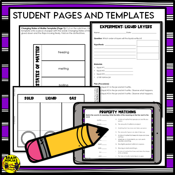 States of Matter Chemistry Lessons and Experiments | Paper and Digital