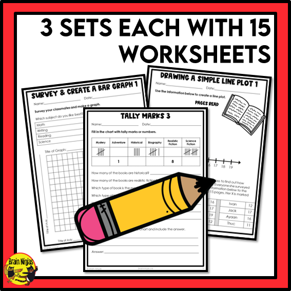 Alberta Math Curriculum Statistics and Graphing Worksheets Bundle | Paper | Grade 3