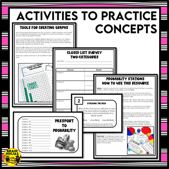 Statistics and Probability Interactive Math Unit | Paper | Grade 4 Gra ...