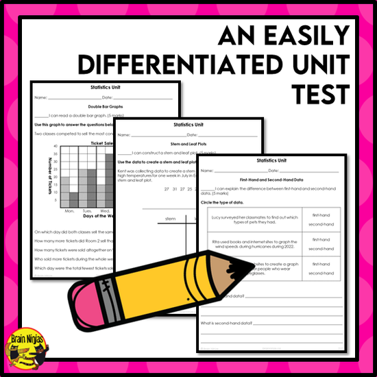Statistics and Probability Interactive Math Unit | Paper | Grade 5 ...