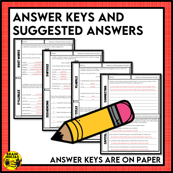 Statute of Westminster Reading Comprehension Activities | Paper and Digital