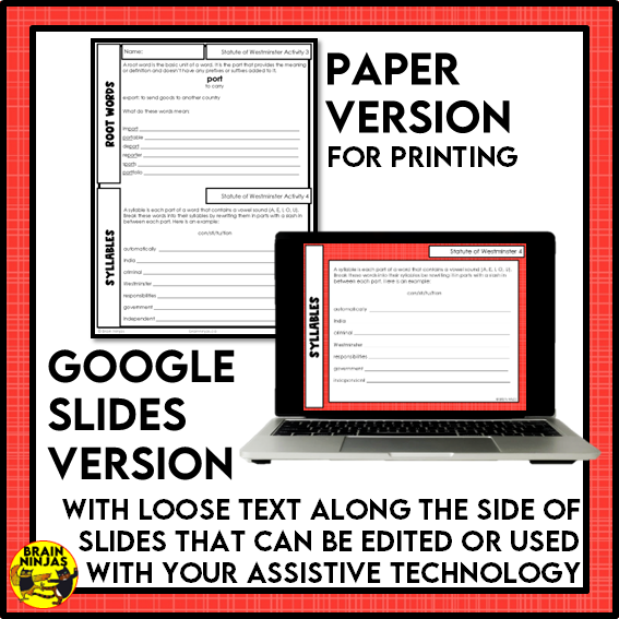 Statute of Westminster Reading Comprehension Activities | Paper and Digital