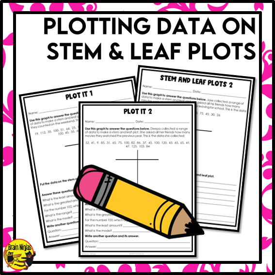Stem and Leaf Plots Data Representation Math Worksheets | Paper