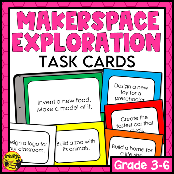 Makerspace Exploration Task Cards | Paper and Digital