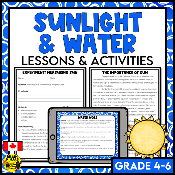 The Importance of Sunlight and Water Lessons and Activities | Paper and Digital