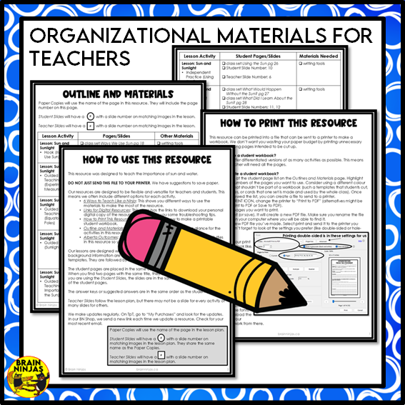 The Importance of Sunlight and Water Lessons and Activities | Paper and Digital