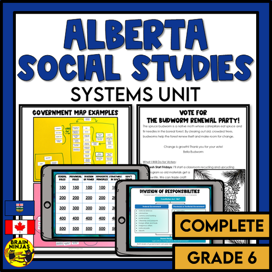 Grade 6 Alberta Social Studies Systems Unit | Paper and Digital