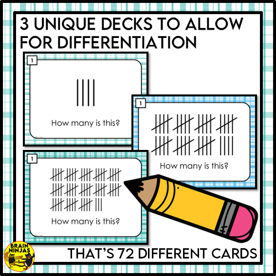 Tally Marks up to 75 Math Task Cards | Paper and Digital