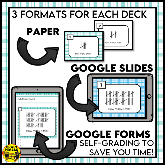 Tally Marks up to 75 Math Task Cards | Paper and Digital