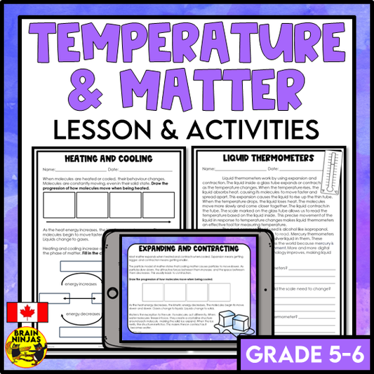 Temperature and Matter Lesson Experiments and Activities | Paper and Digital