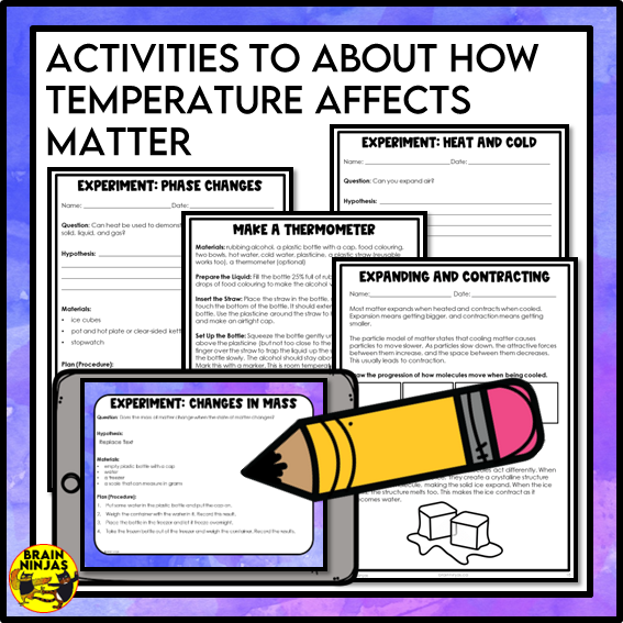 Temperature and Matter Lesson Experiments and Activities | Paper and Digital