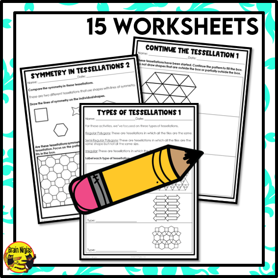 Tessellations Math Worksheets Paper Brainninjas
