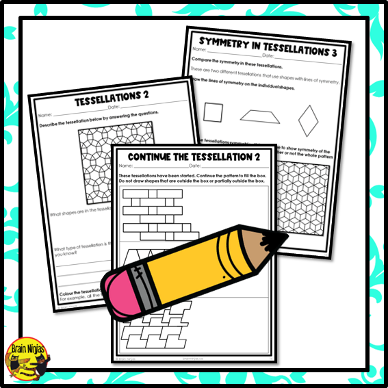 Tesselation Math Questions Tessellations Math Worksheets | Paper – brainninjas