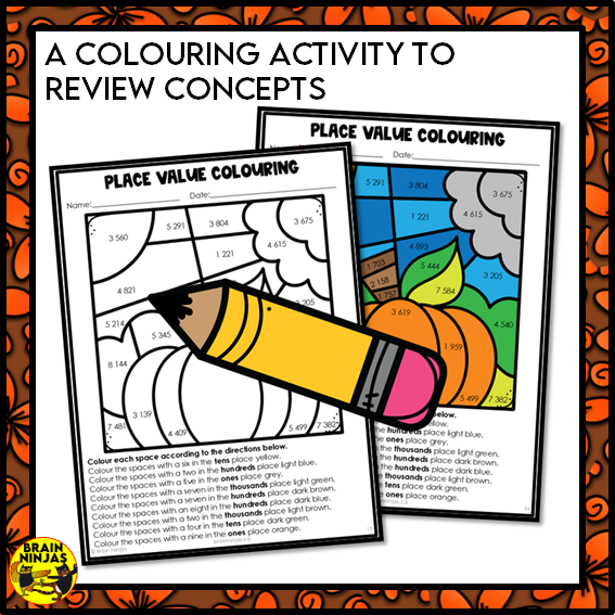 Thanksgiving Math Worksheets for Numbers up to 10 000 | Paper