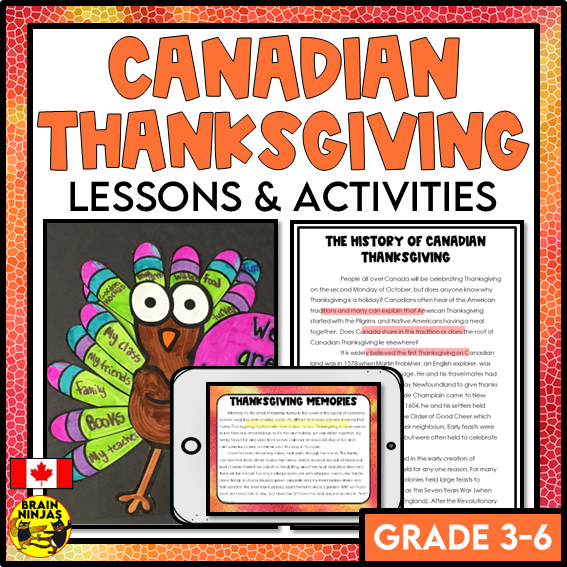 Canadian Thanksgiving Reading and Writing Activities | Paper and Digital