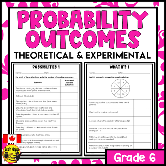 Theoretical and Experimental Probability Outcomes Math Worksheets | Paper | Single Event