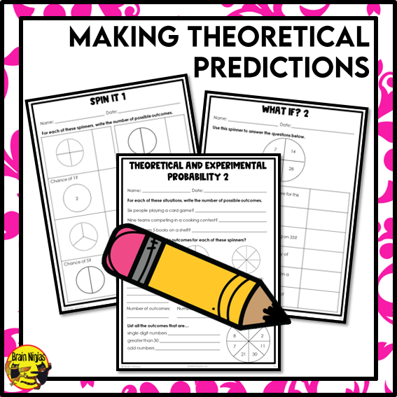 Theoretical and Experimental Probability Outcomes Math Worksheets | Paper | Single Event | Grade 6