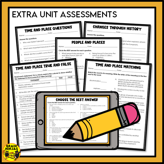 Alberta Social Studies Time and Place Unit | Paper and Digital
