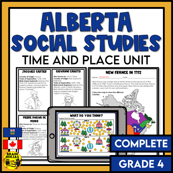 Alberta Social Studies Time and Place Unit | Paper and Digital