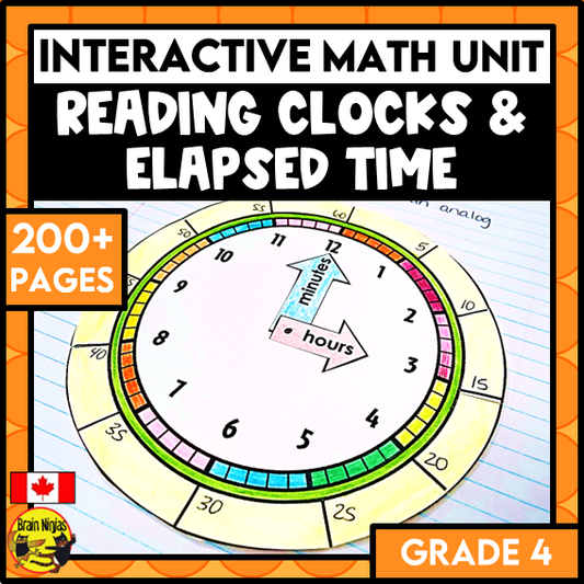 Reading Clocks and Elapsed Time Interactive Math Unit | Paper | Grade 4