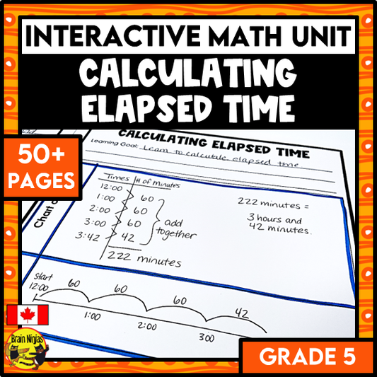 Calculating Elapsed Time Interactive Math Unit | Paper | Grade 5