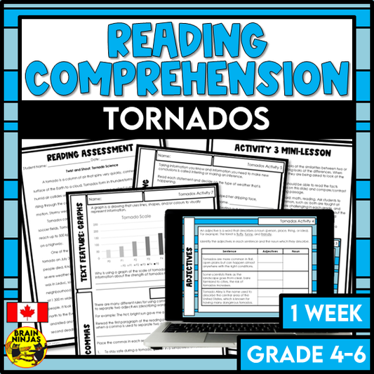 Tornados Reading Comprehension Activities | Paper and Digital