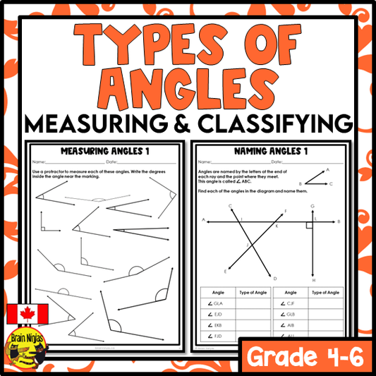 Classifying and Measuring Angles Math Worksheets | Paper
