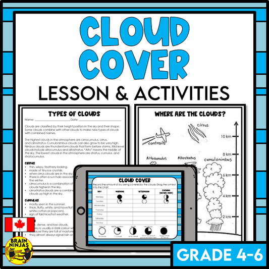 Types of Clouds and Cloud Cover Weather Lessons | Paper and Digital
