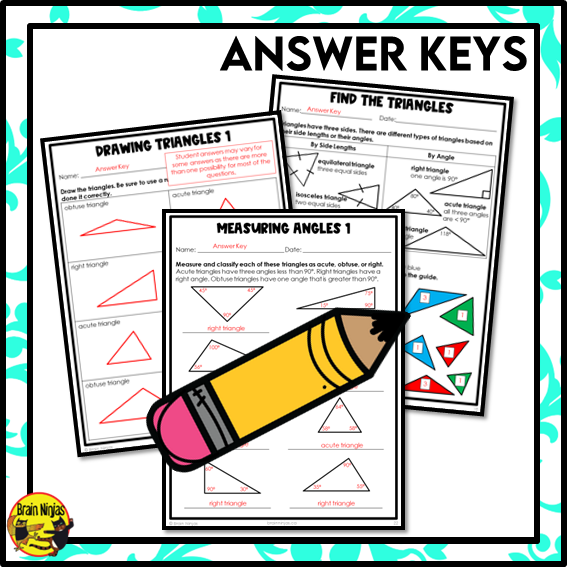 Types of Triangles Introduction Math Worksheets | Paper