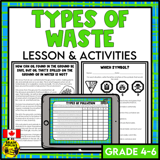 Types of Waste Lesson and Activities | Paper and Digital