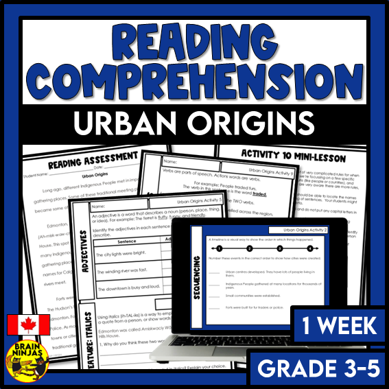 Urban Origins Reading Comprehension Activities | Paper and Digital