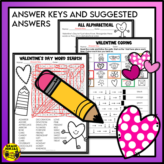 Valentines Day Puzzles and Busy Work | Paper and Digital