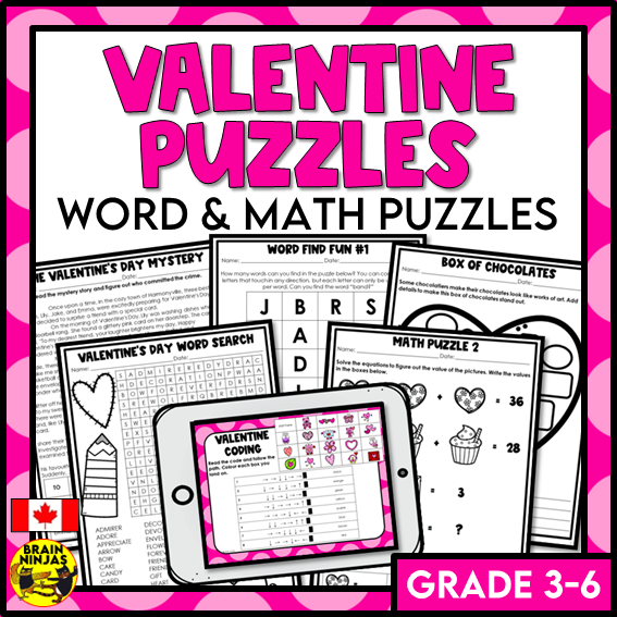 Valentine's Day Activities Word Games and Puzzles | Paper and Digital