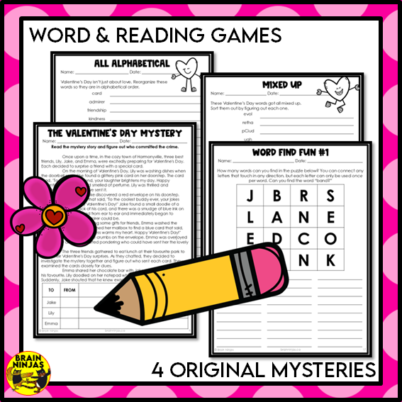 Valentine's Day Activities Word Games and Puzzles | Paper and Digital