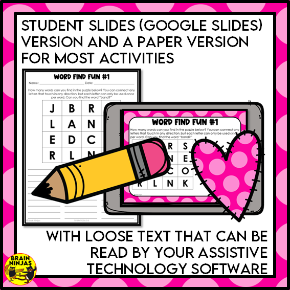 Valentine's Day Activities Word Games and Puzzles | Paper and Digital