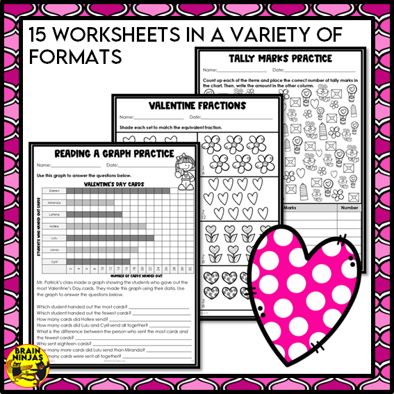 Valentine's Day Math Worksheets Numbers to 1000 | Paper