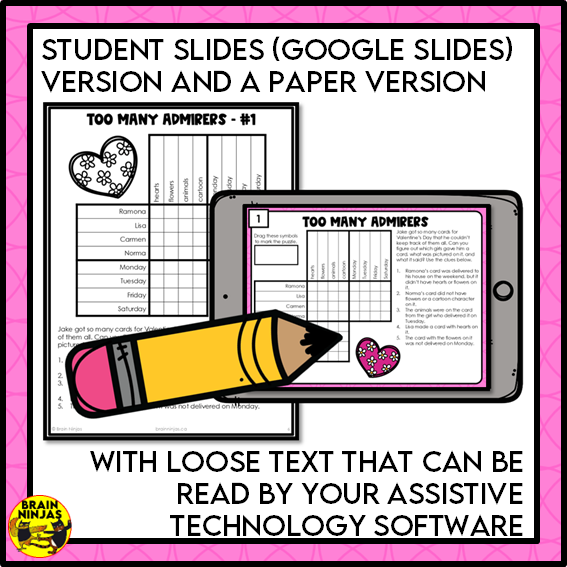 Valentines Day Logic Puzzles | Paper and Digital