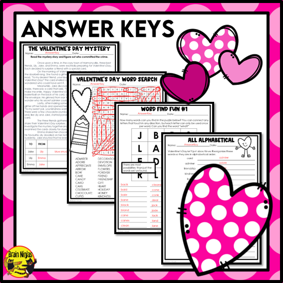 Valentine's Day Activities | Word Games | Puzzles | Paper and Digital