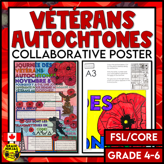 French Indigenous Veterans Day Collaborative Poster | Paper