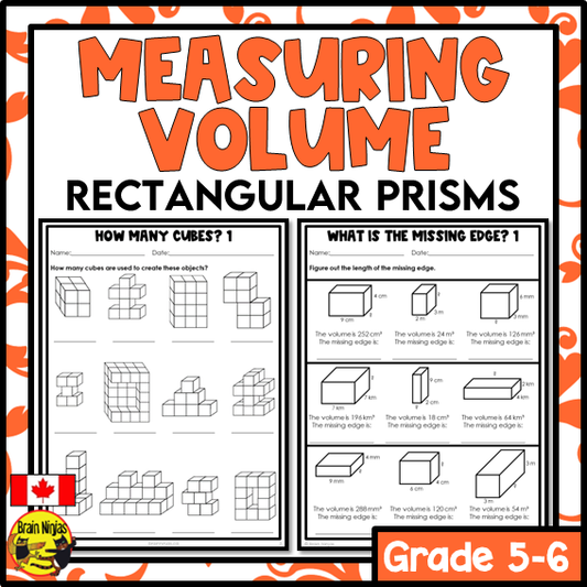 Volume of Rectangular Prisms Math Worksheets | Paper | Metric Units