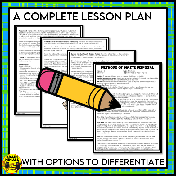 Methods of Waste Disposal Lesson and Activities | Paper and Digital