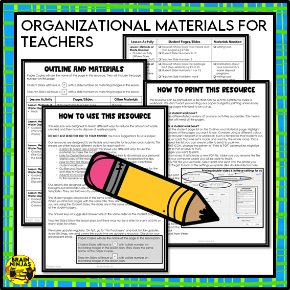 Methods of Waste Disposal Lesson and Activities | Paper and Digital