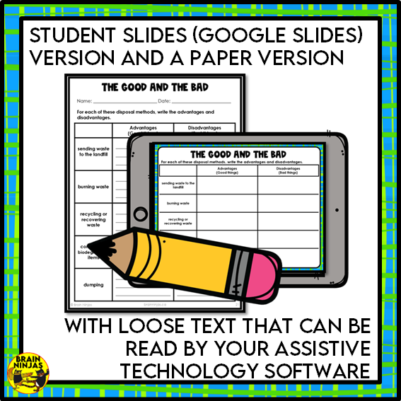 Methods of Waste Disposal Lesson and Activities | Paper and Digital