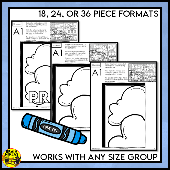 Water Cycle Collaborative Poster Colouring Activity | Paper