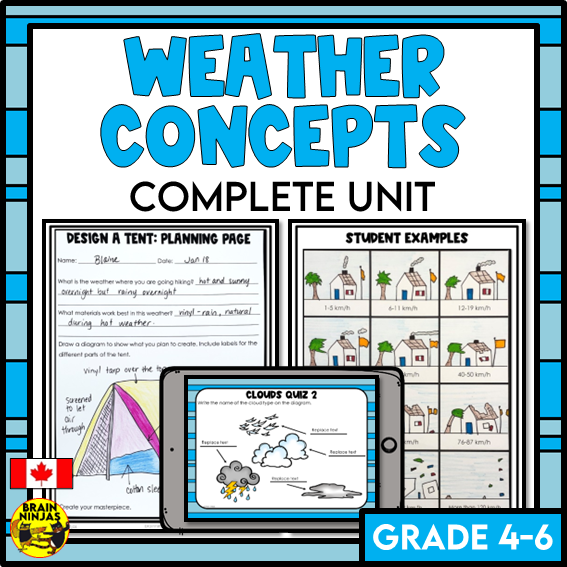 Weather Unit Homework Weather Unit | Paper and Digital – brainninjas