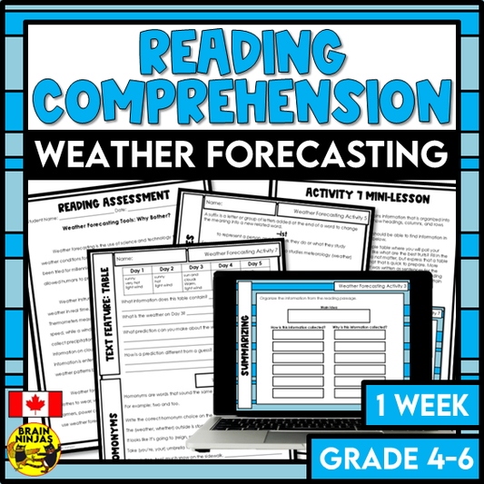 Weather Forecasting Reading Comprehension Activities | Paper and Digital